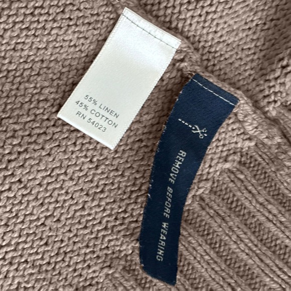 Banana Republic Heritage V-Neck Sweater Mens M Taupe Linen Blend Quiet Luxury - Picture 8 of 9